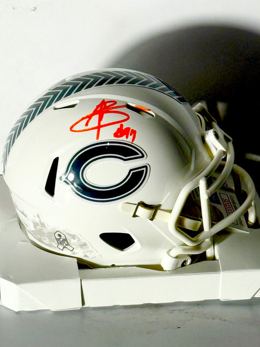 Austin Booker Signed Bears STS 3 Mini Helmet JSA certified