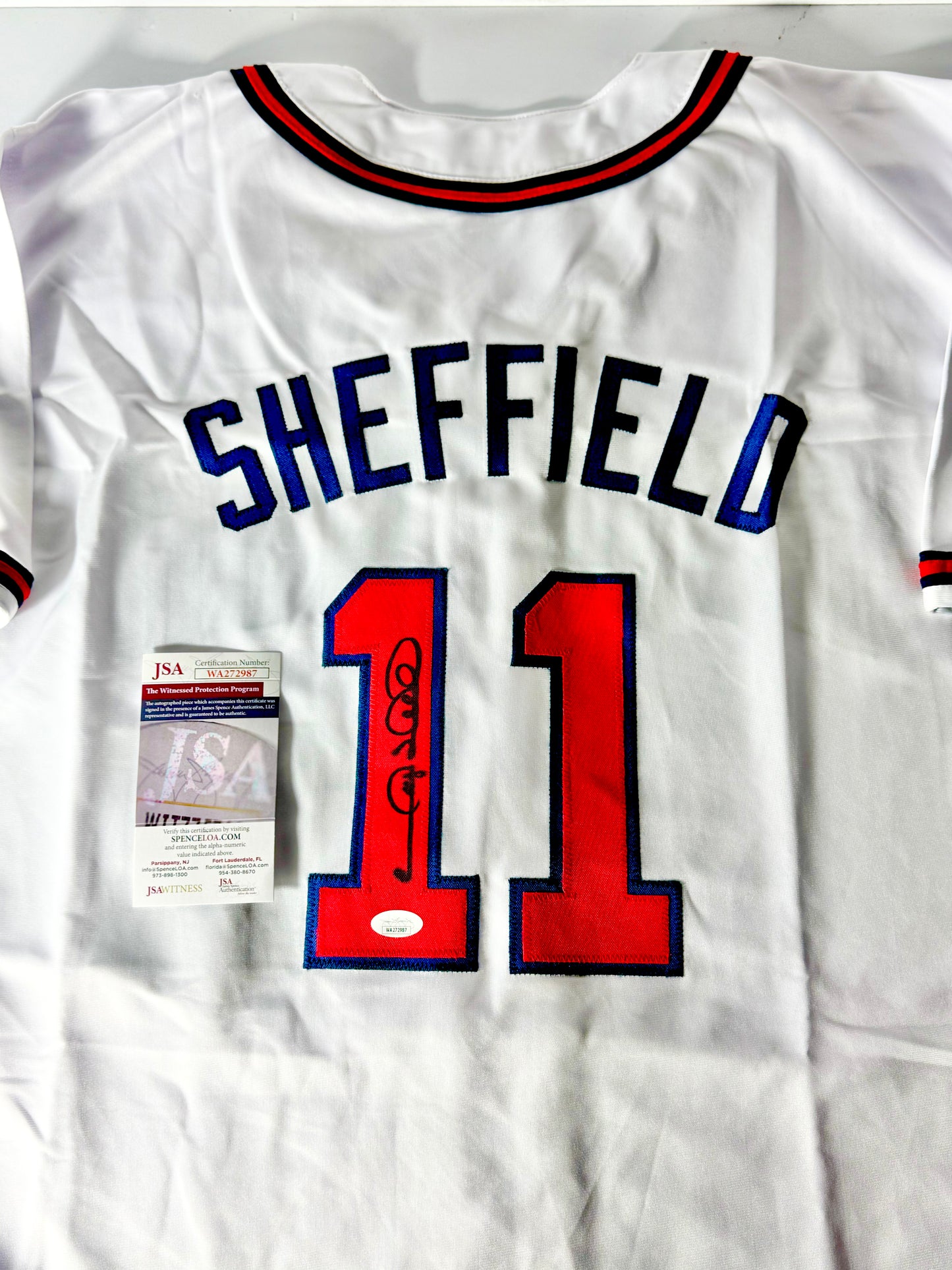 Gary Sheffield Signed Braves Jersey JSA Certified