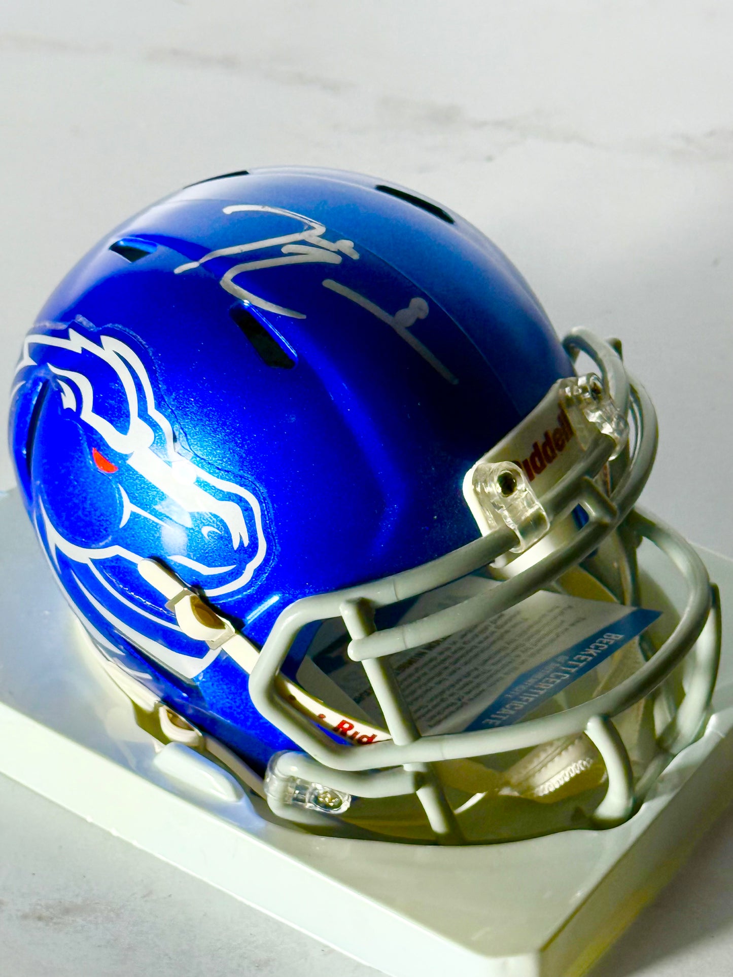 Demarcus Lawrence Signed Boise State Flash Mini Helmet Beckett Certified