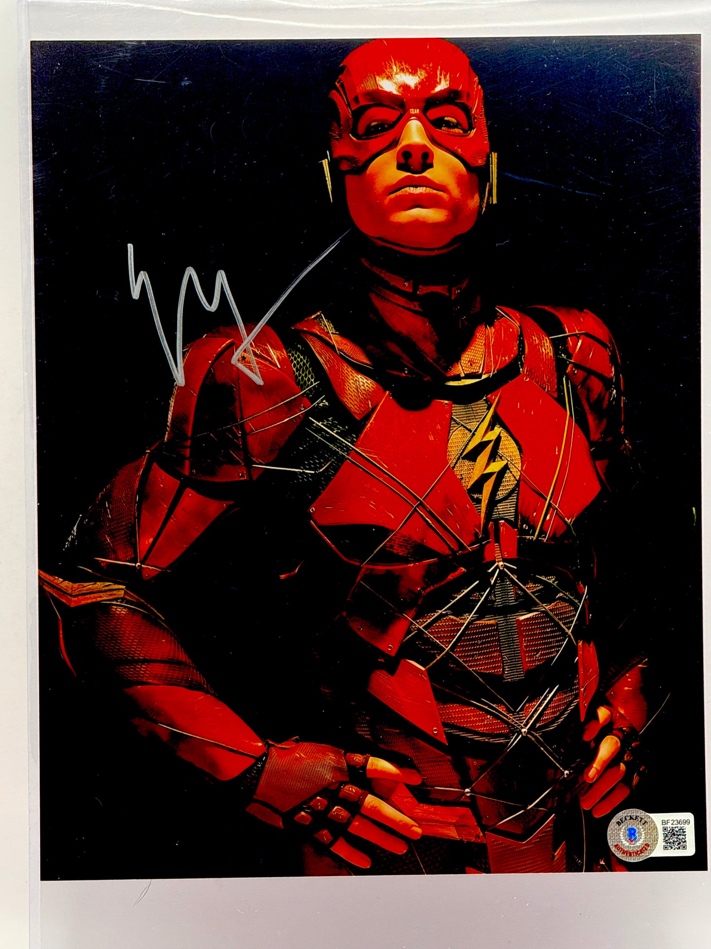 Ezra Miller Flash Signed 8x10 Photo Beckett Certified