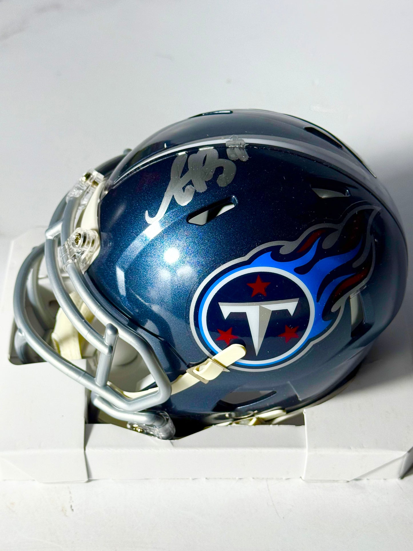 AJ Brown Signed Titans Mini Helmet JSA Certified