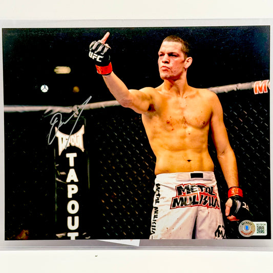 Nate Diaz Signed 8x10 Photo Beckett Certified