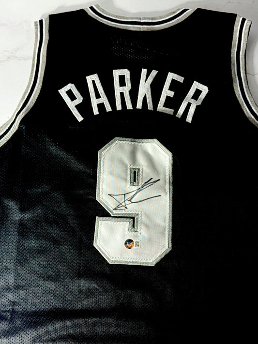 Tony Parker Signed Spurs Jersey Beckett Certified (stock photo)