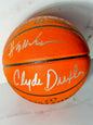 Clyde Drexler & Hakeem Olajuwon Signed Houston Official Basketball JSA Certified