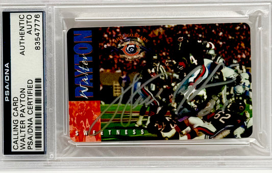 Walter Payton Signed Phone Card PSA Slabbed