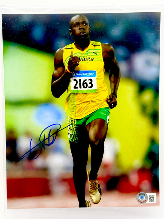 Usain Bolt Signed 8x10 Photo Beckett Certified