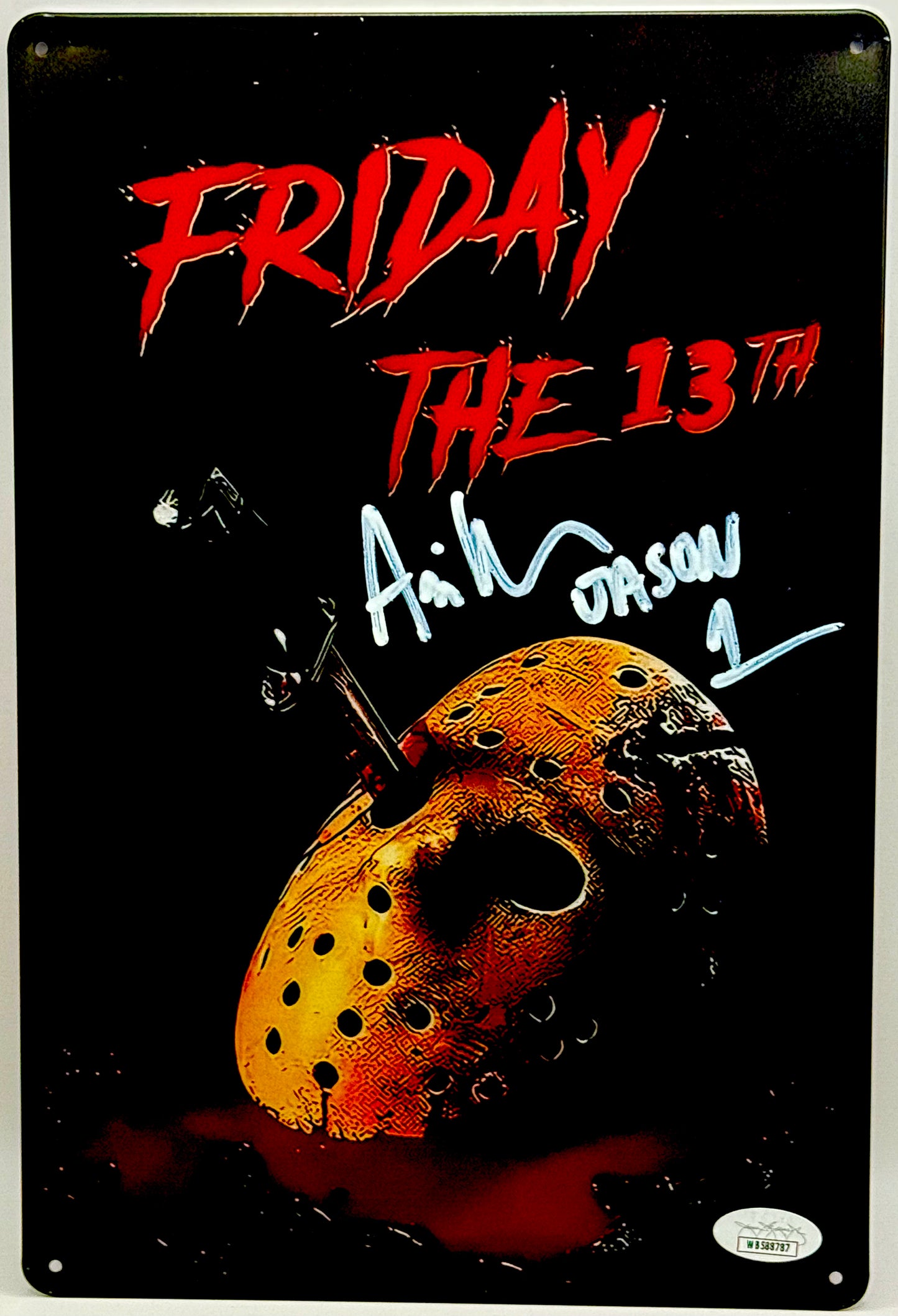 Ari Lehman Signed Metal Friday the 13th Sign