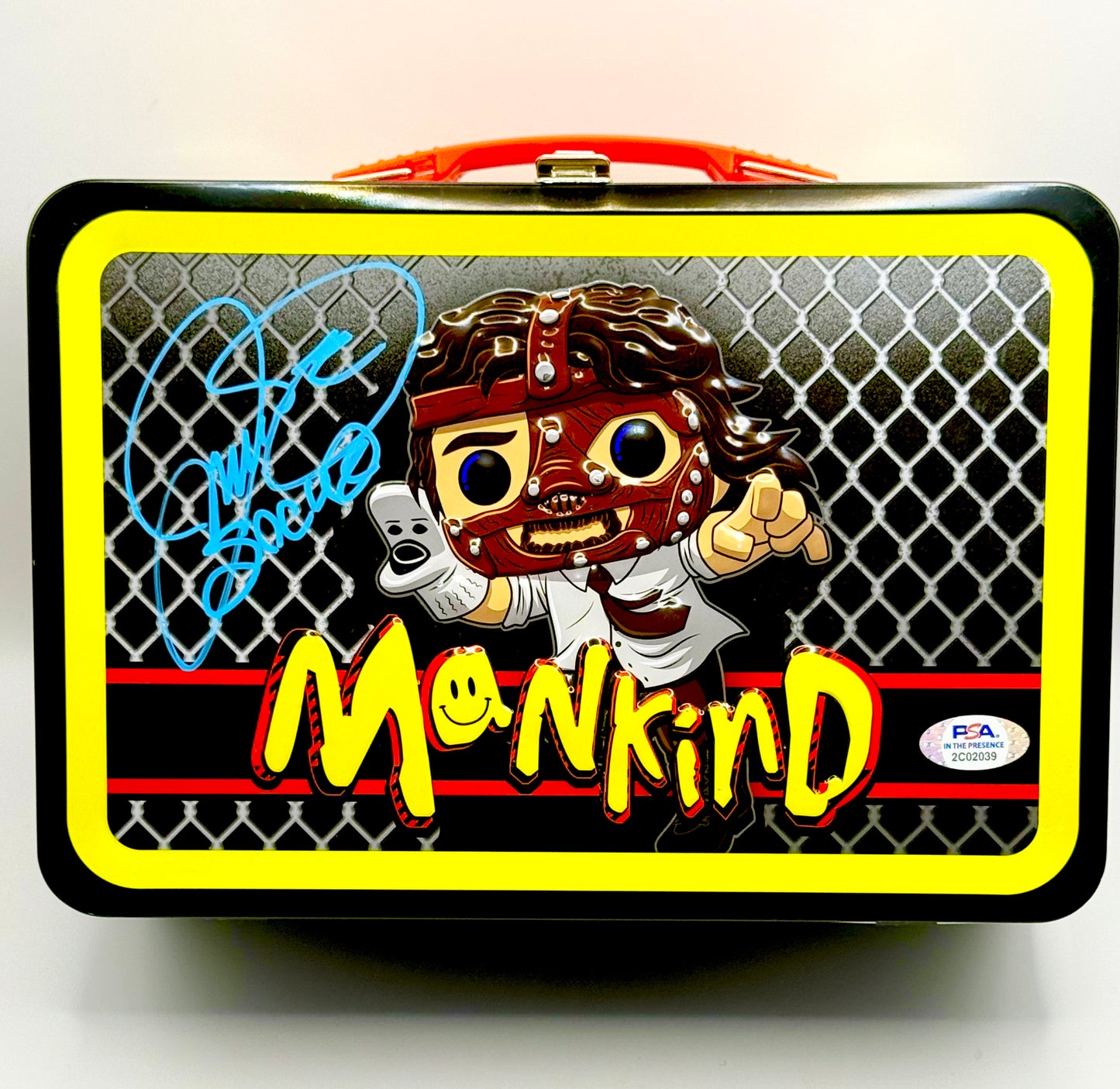 Mankind WWF Signed Metal Lunchbox PSA Certified