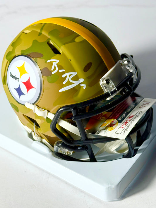 Ben Roethlisberger Signed Steelers Camo Mini Helmet JSA Certified