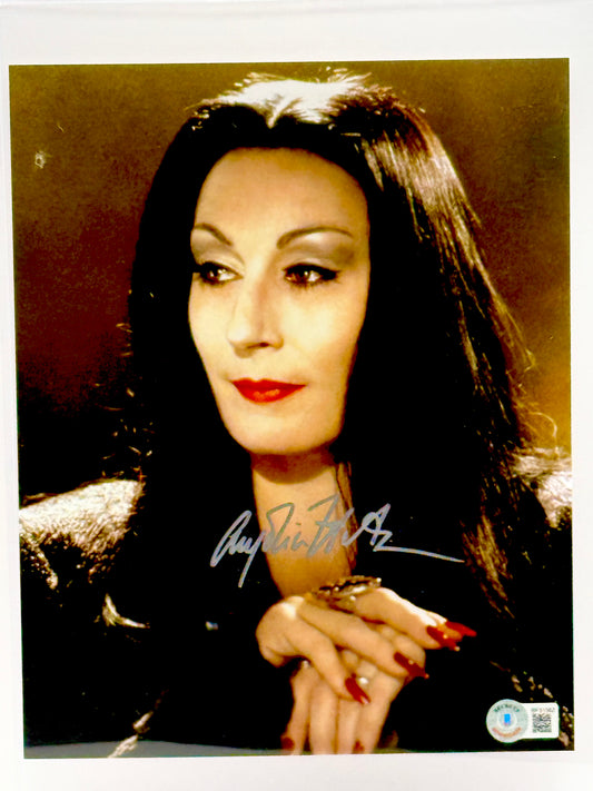 Anjelica Houston Addams Family Signed 8x10 Photo Beckett Certified