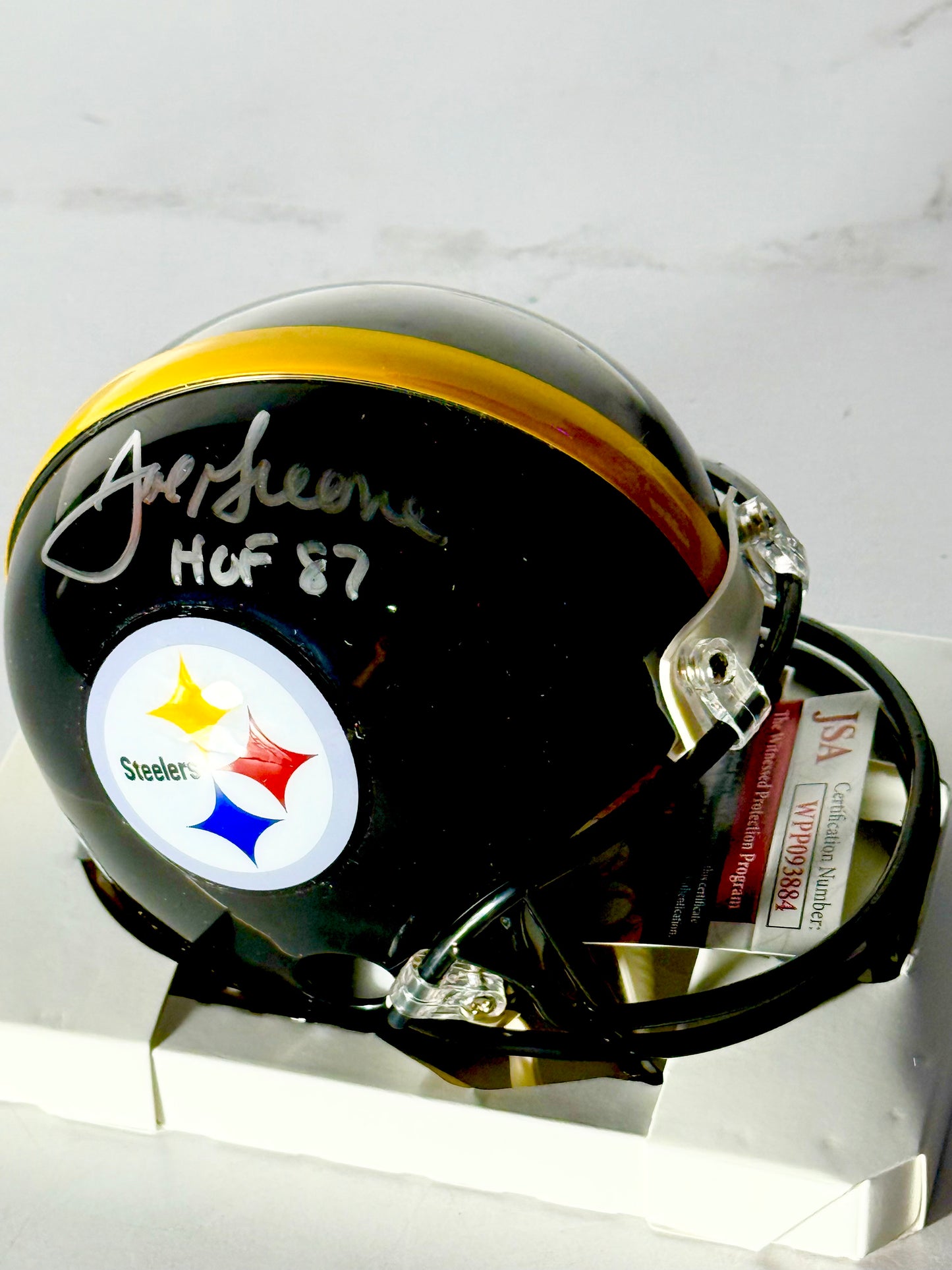 Mean Joe Greene (HOF) Signed Steelers Mini Helmet JSA Certified