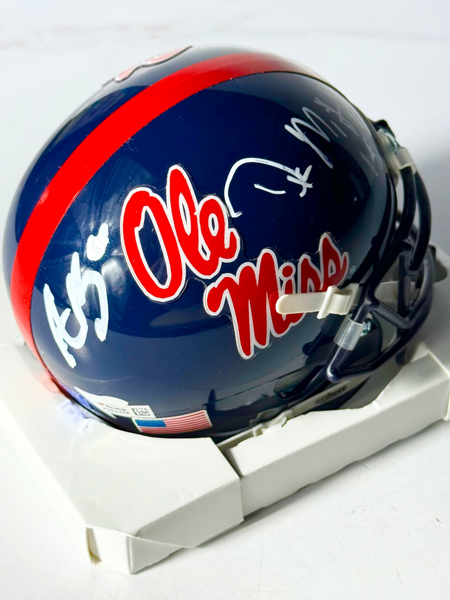 DK Metcalf & AJ Brown Signed Ole Miss (Seahawks & Eagles) Mini Helmet Fanatics Certified