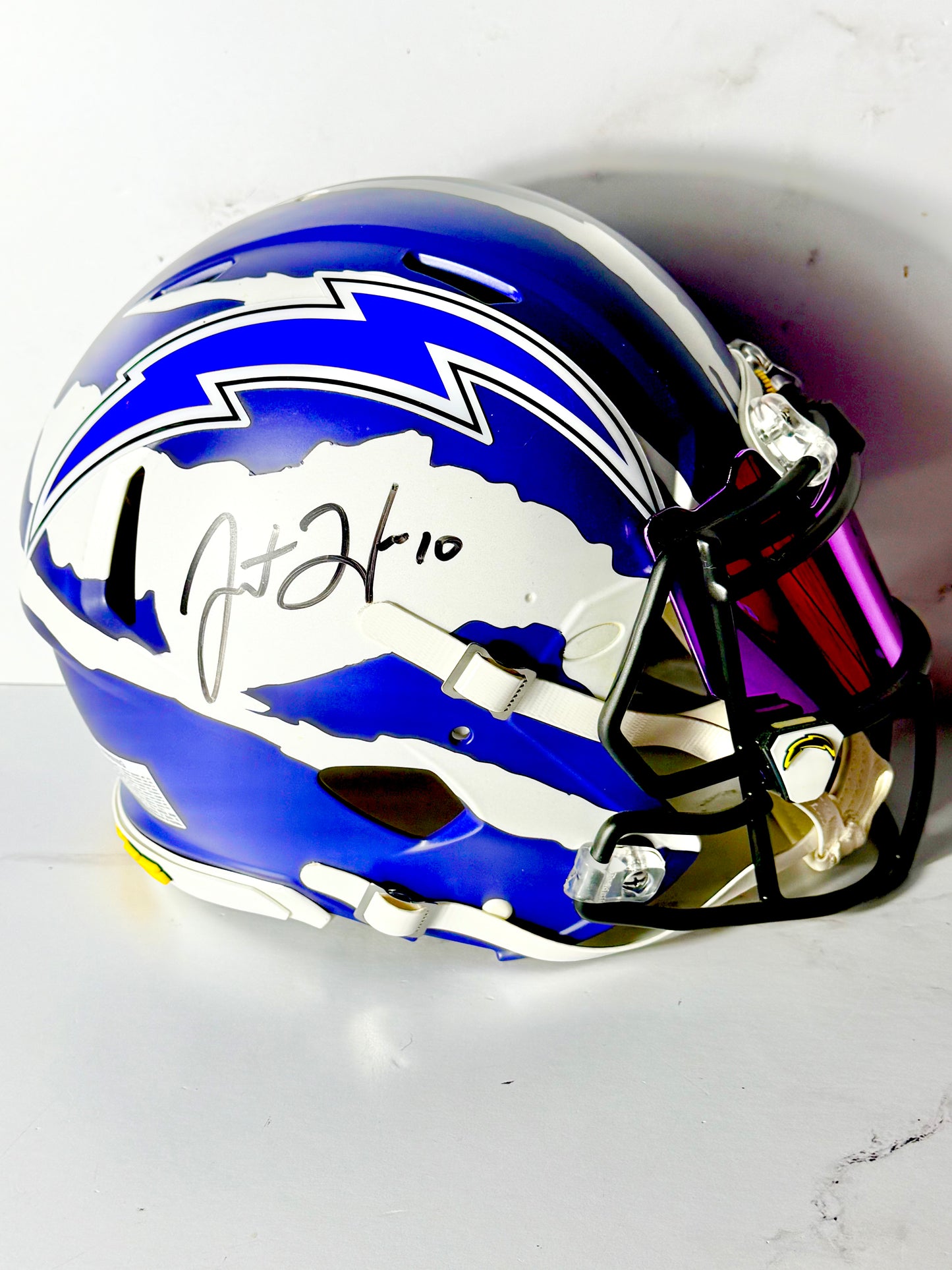 Justin Herbert Signed Chargers Custom Fully loaded Full Size Authentic Helmet PSA Certified