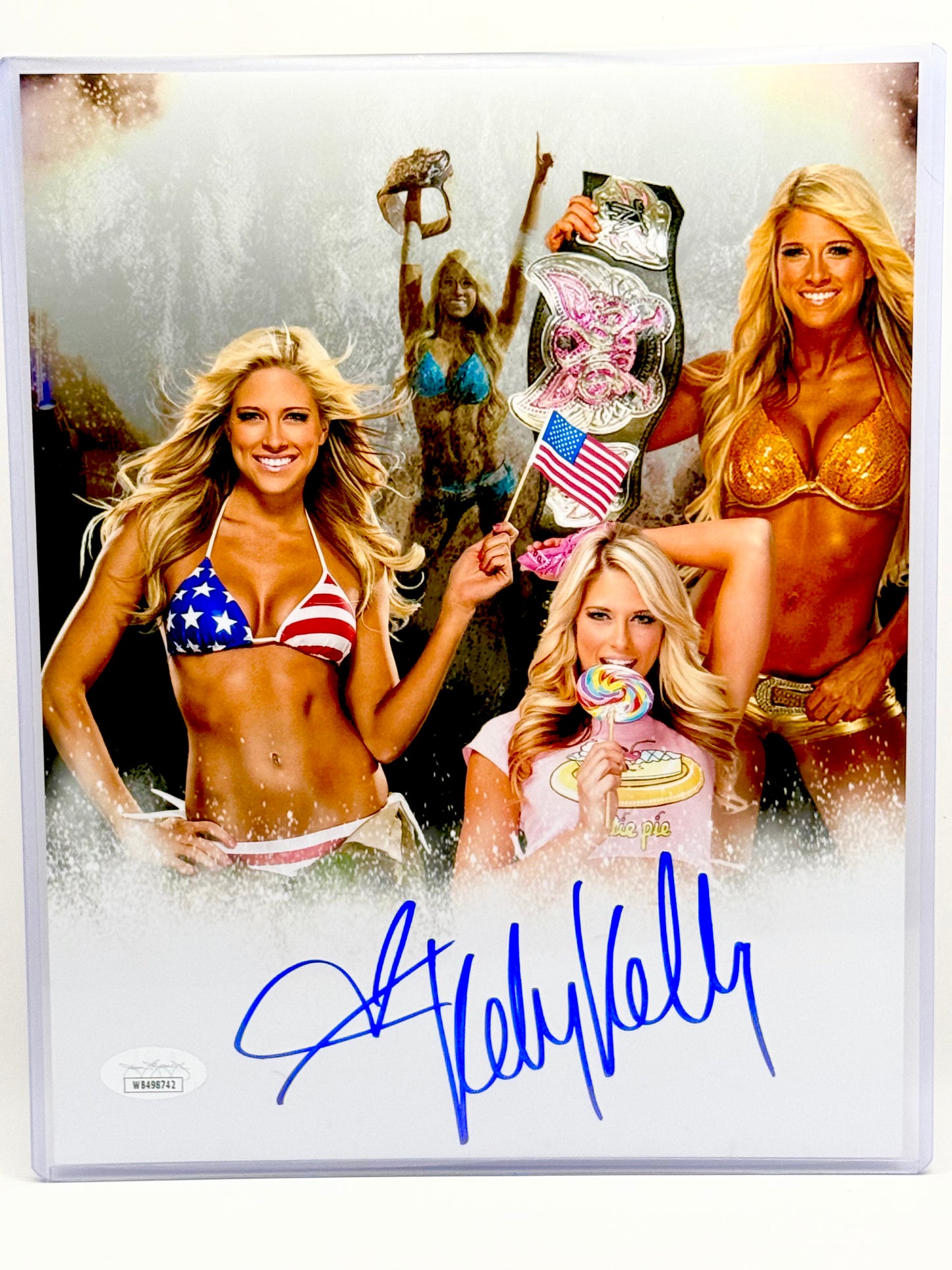 Barbie Blank (Kelly Kelly) WWE Signed 8x10 Photo JSA Certified