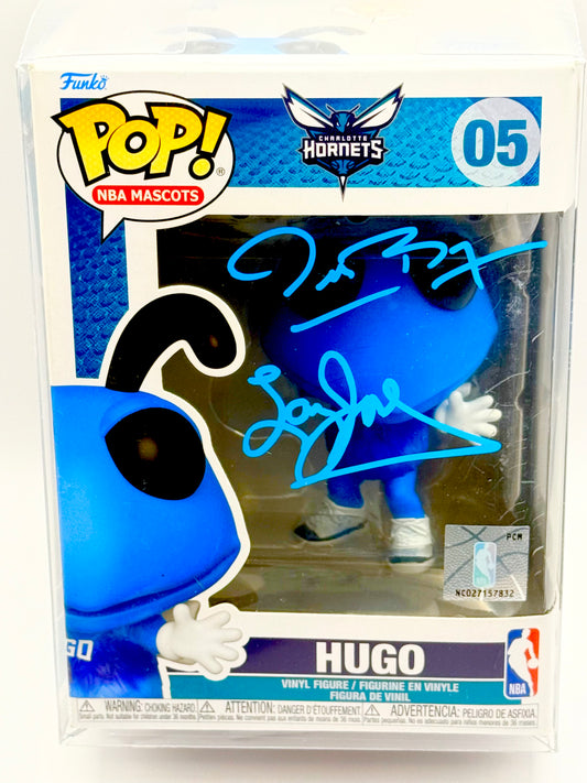 Larry Johnson & Mugsey Bogues Signed Funko Pop JSA Certified