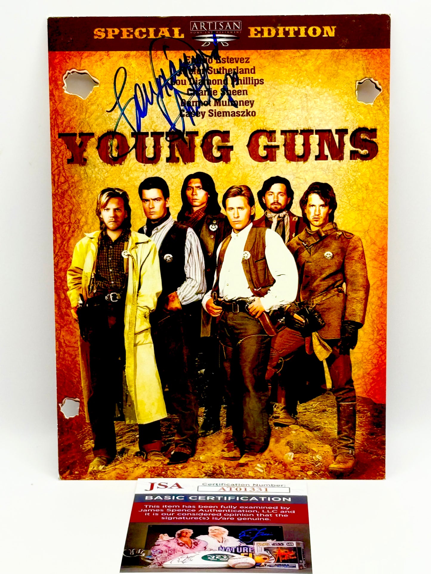 Lou Diamond Phillips Signed Young Guns DVD Sleeve JSA Certified