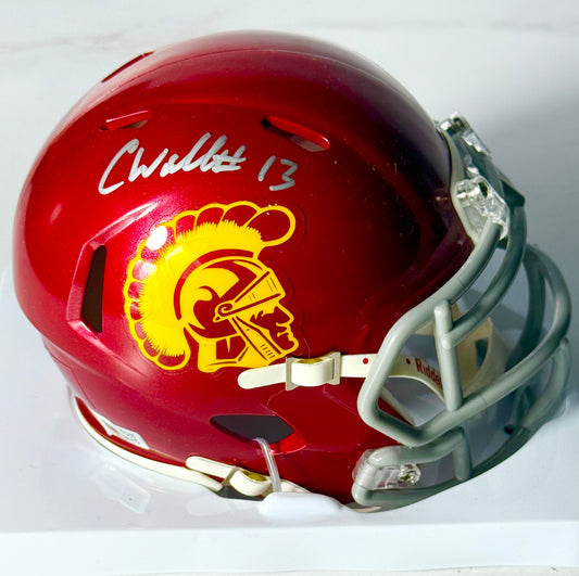 Caleb Williams Signed USC (Bears) Mini Helmet Fanatics Certified