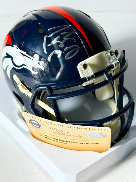 Peyton Manning Signed Broncos Mini Helmet Steiner Certified