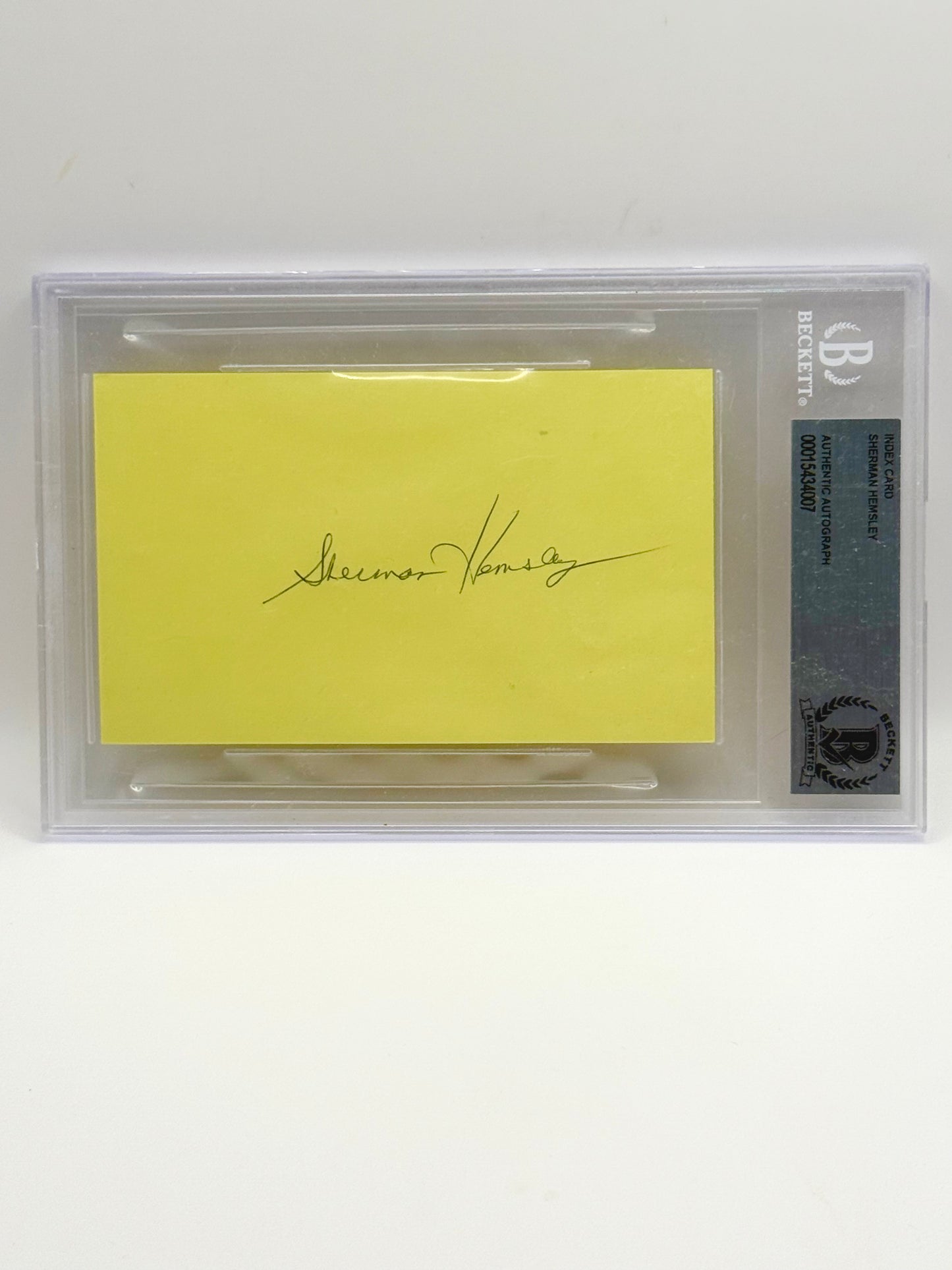 Sherman Helmsley The Jefferson’s Signed Index Card Beckett Slabbed