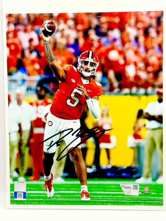 DJ Uiagalelei Signed Clemson 8x10 Photo Fanatics Certified