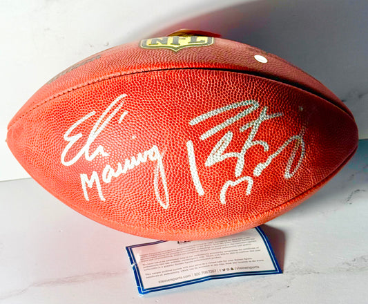 Peyton Manning & Eli Manning Signed Official Duke Football Giants and Colts Broncos Steiner Certified