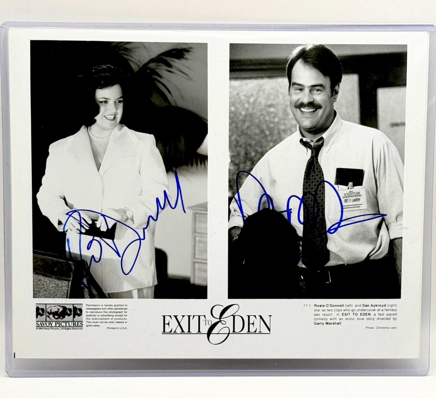 Dan Akroid & Rosie O’Donnell Exit to Eden Signed 8x10 Photo Beckett Certified