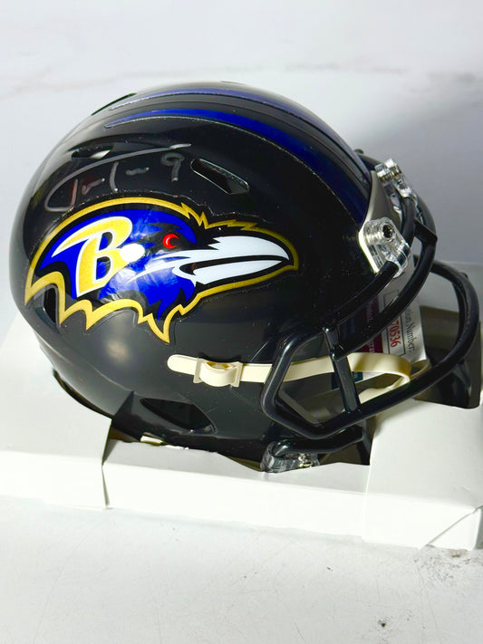 Justin Tucker Signed Ravens Mini Helmet JSA Certified (Stock Photo)