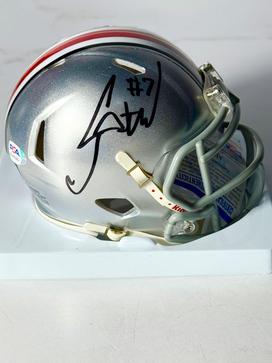 CJ Stroud (Rookie Auto) Signed Ohio State (Texans) Mini Helmet PSA Certified