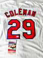 Vince Coleman Signed Cardinals Jersey JSA Certified