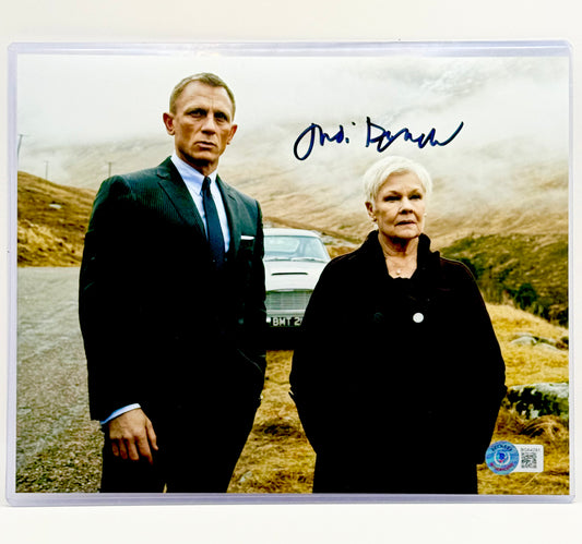 Judi Dench James Bond Signed 8x10 Photo Beckett Certified