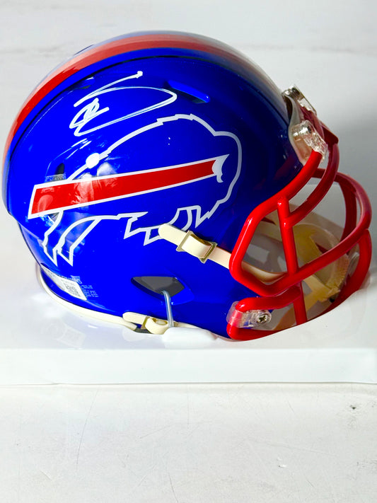 Stephon Diggs Signed Bills Mini Helmet Beckett Certified