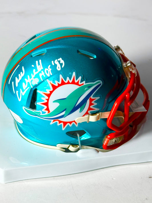 Paul Warfield Signed Dolphins Flash Mini Helmet JSA Certified