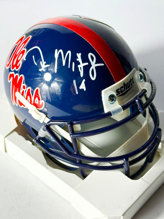 DK Metcalf & AJ Brown Signed Ole Miss (Seahawks & Eagles) Mini Helmet Fanatics Certified