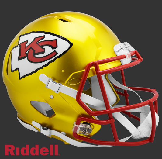 PRE-ORDER JUSTIN WATSON SIGNED KANSAS CITY CHIEFS FLASH SPEED AUTHENTIC HELMET BECKETT CERTIFIED